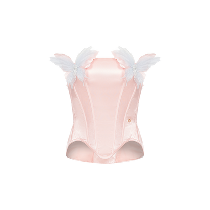 SHEERLUCK SLTZ26312 Satin patchwork fishbone corset + skirt