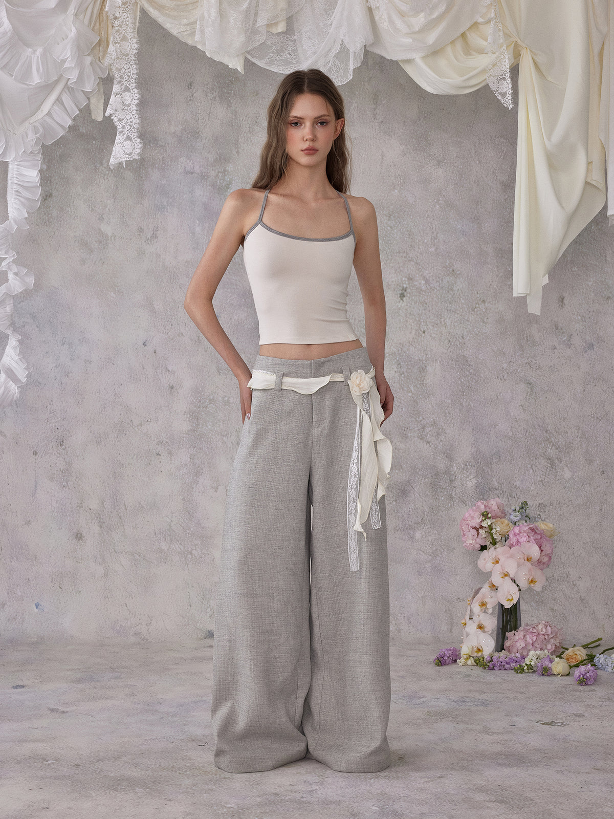 NOMEANSNO IN-STOCK N172 Lace up pants