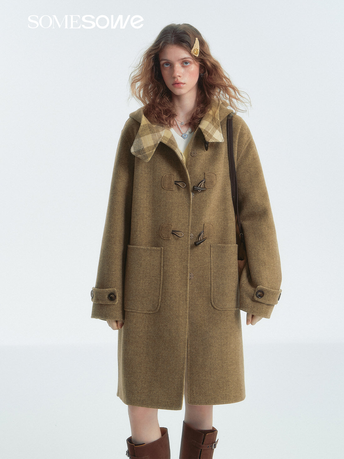 SOMESOWE S2407296 Double-sided wool horn button coat