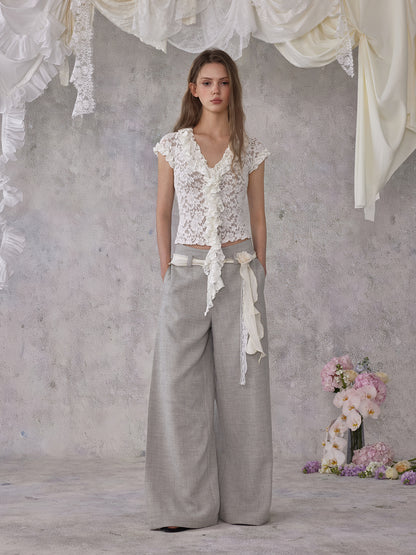 NOMEANSNO N182 Lace short sleeved top