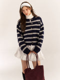 AsGony ASG24572 Stripe Cardigan(2color)