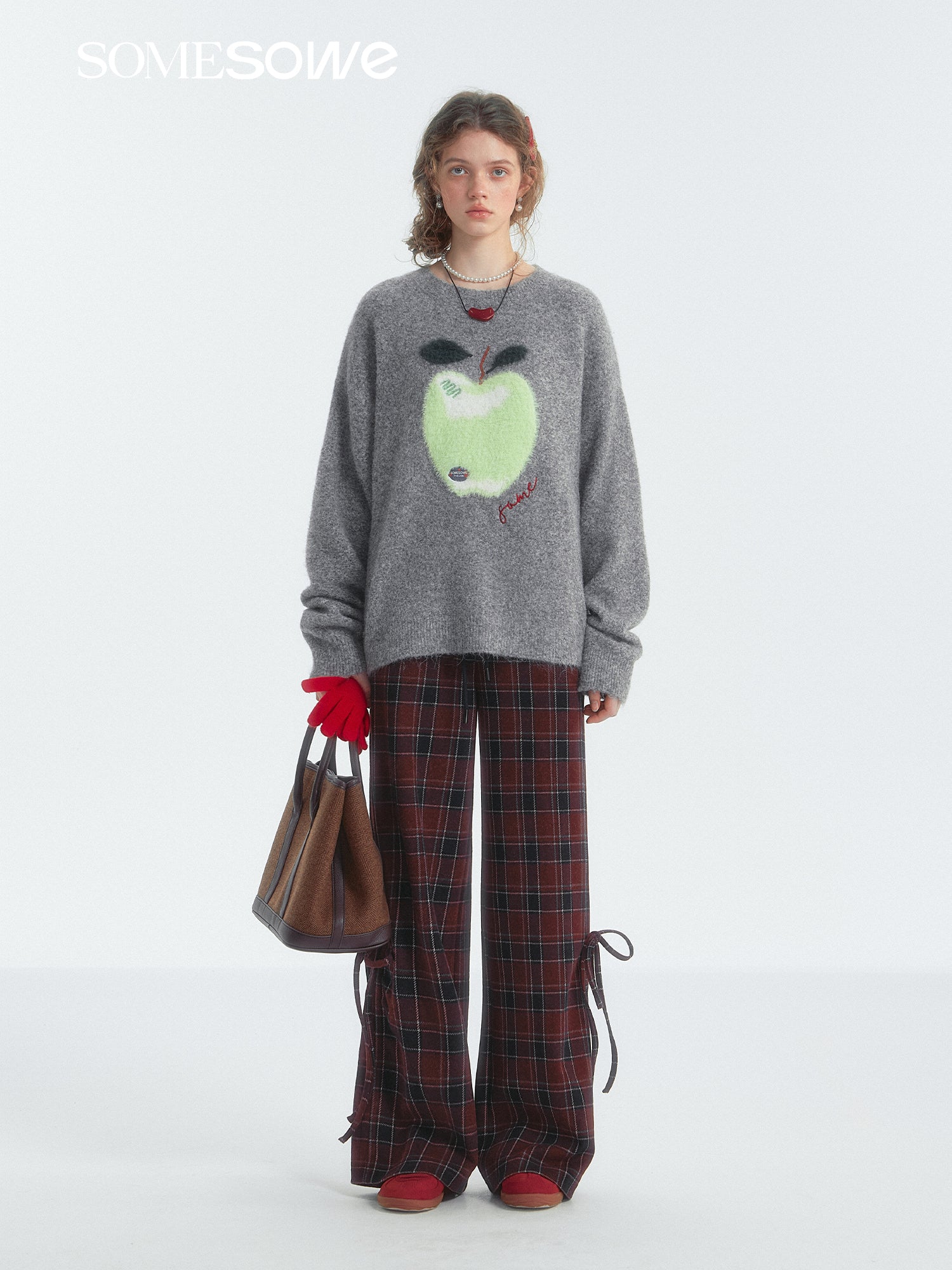 SOMESOWE S2407277 Fun Apple cloud sweater(grey)