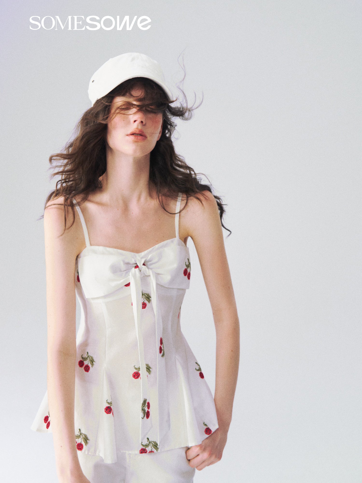 SOMESOWE S2609078 Bow strap strapless top