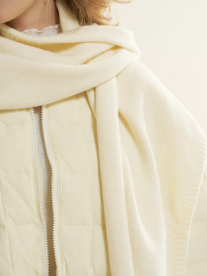 16DEWS 16D25533 White duck down mid length checkered down jacket