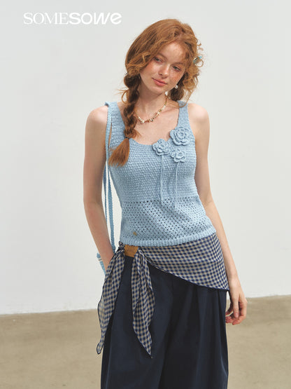 SOMESOWE S2508151 Handmade flower crochet vest (2color)