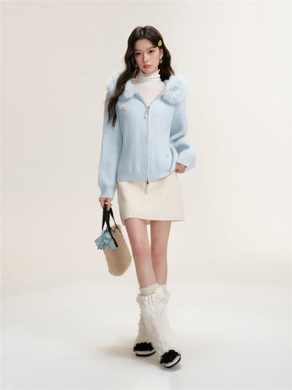 16DEWS 16D25460 Wool blend woolen A-line skirt