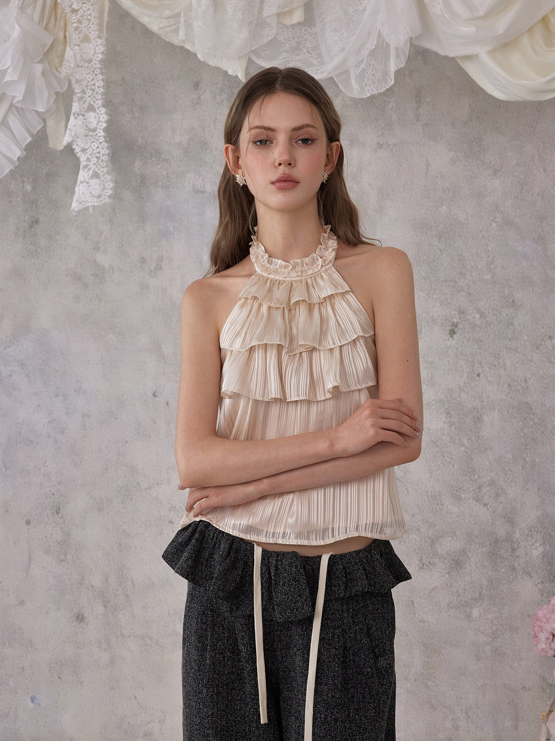 NOMEANSNO N178 Pink halter neck  top