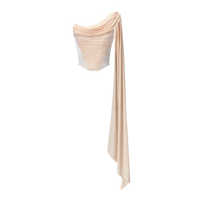 SHEERLUCK SLDD25202 Drifting collar fishbone short top (2color)