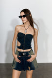 YJ1NGZYZJ  Cut-Out Denim Tube Top