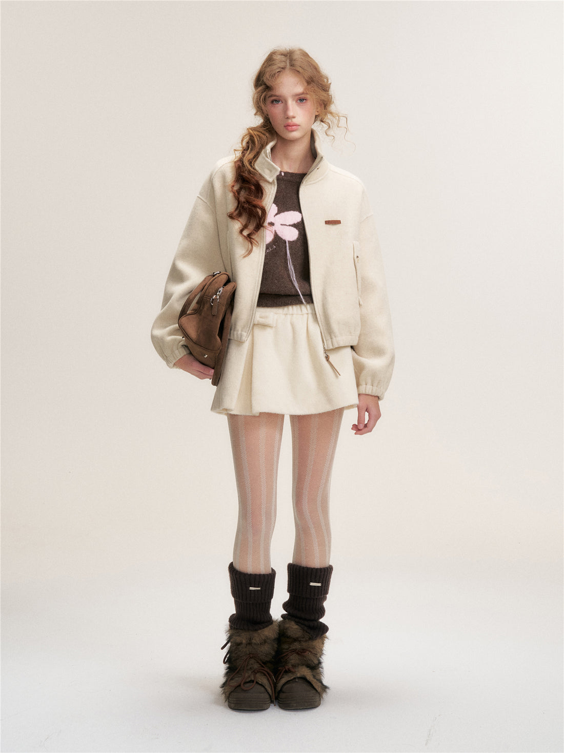 16DEWS 16D25445 Solid Color Australian Wool Double-Sided Jacket