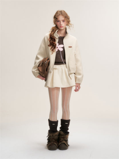 16DEWS 16D25445 Solid Color Australian Wool Double-Sided Jacket