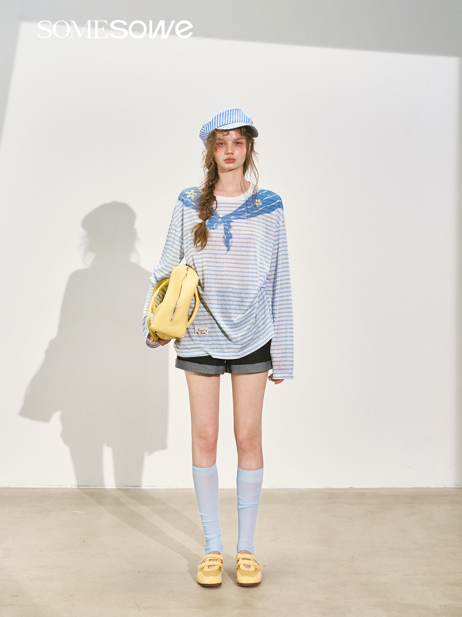 SOMESOWE S2508146 Original color rolled denim shorts