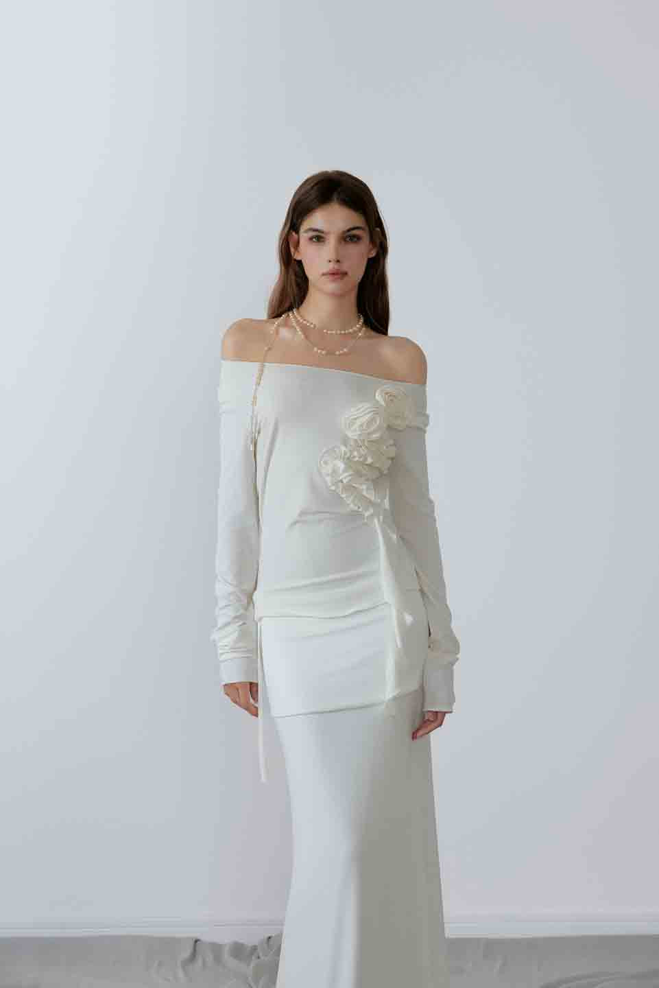 NONCESTNON N218 Flower tassel long sleeved top
