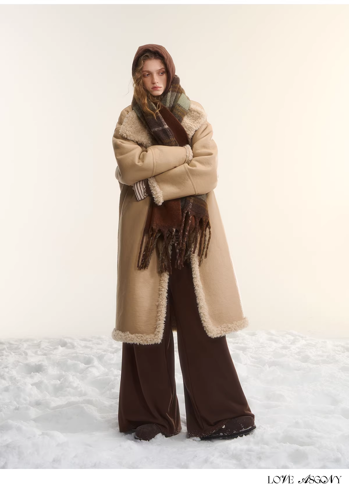 AsGony ASG25560 double-sided long sherpa coat(2color)