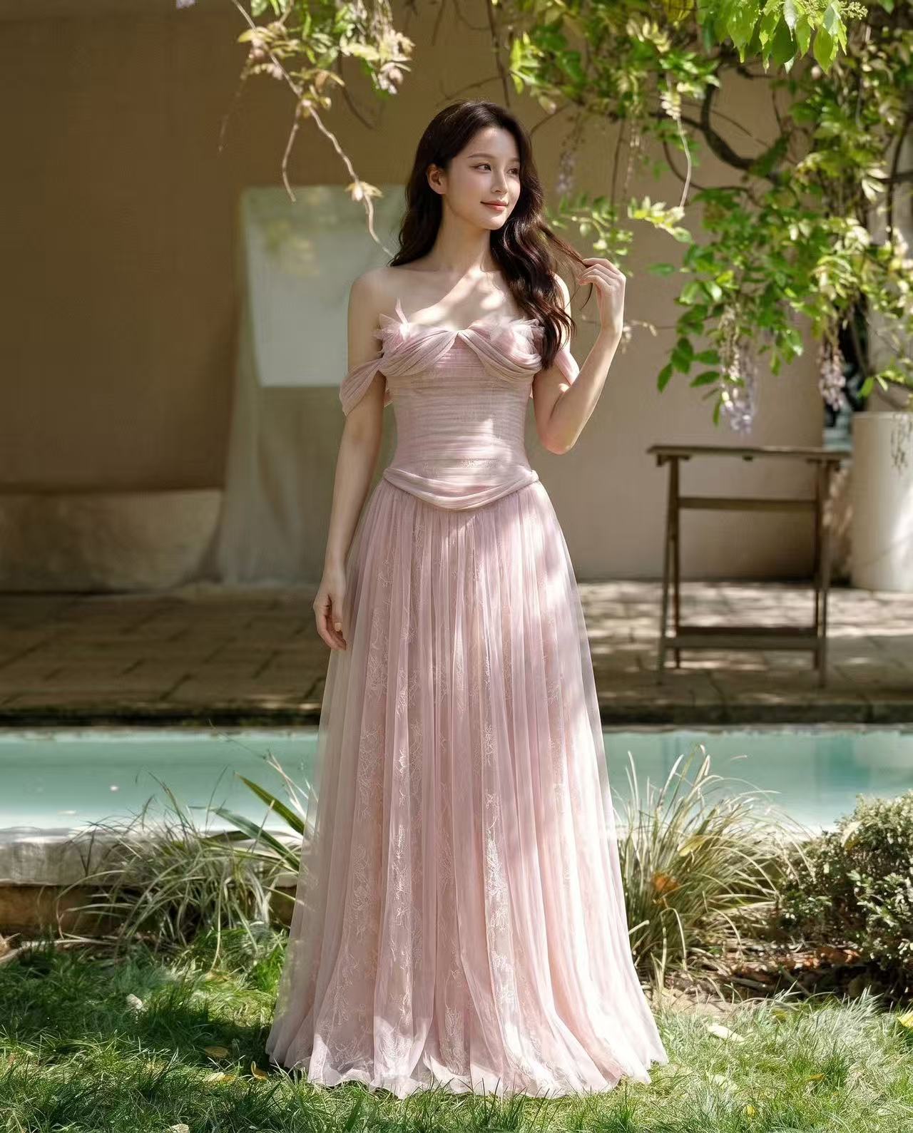 Lovelyn Rosalie Draped Gown