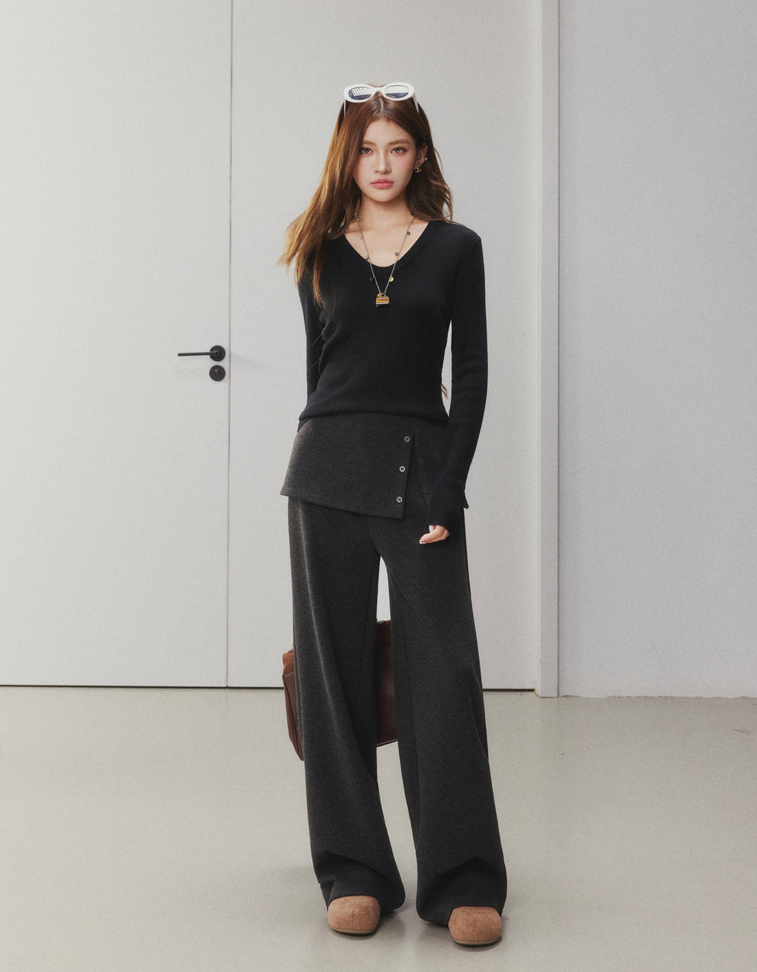 OTEBANBASS Ote260929 Side-Button Detail Wool Trousers