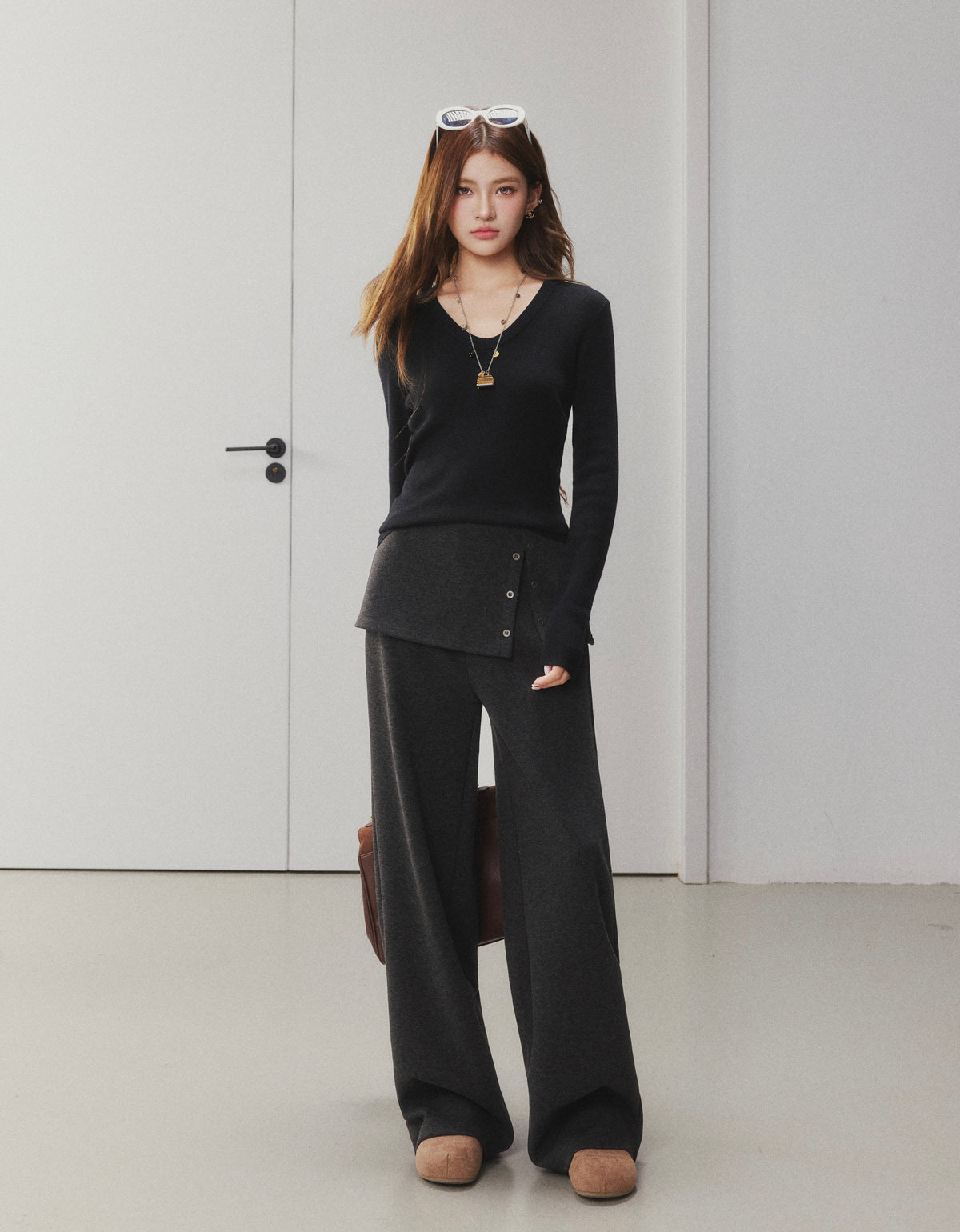 OTEBANBASS Ote260929 Side-Button Detail Wool Trousers