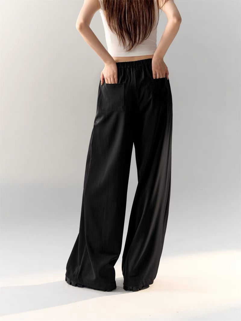 AsGony STRIPE LOOSE TROUSERS (2color)