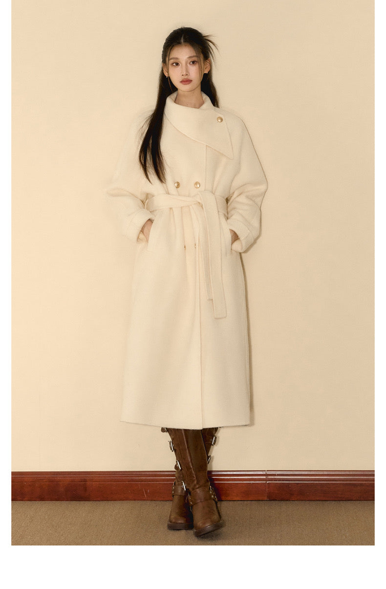 OShea Lapel Maxi Coat-white