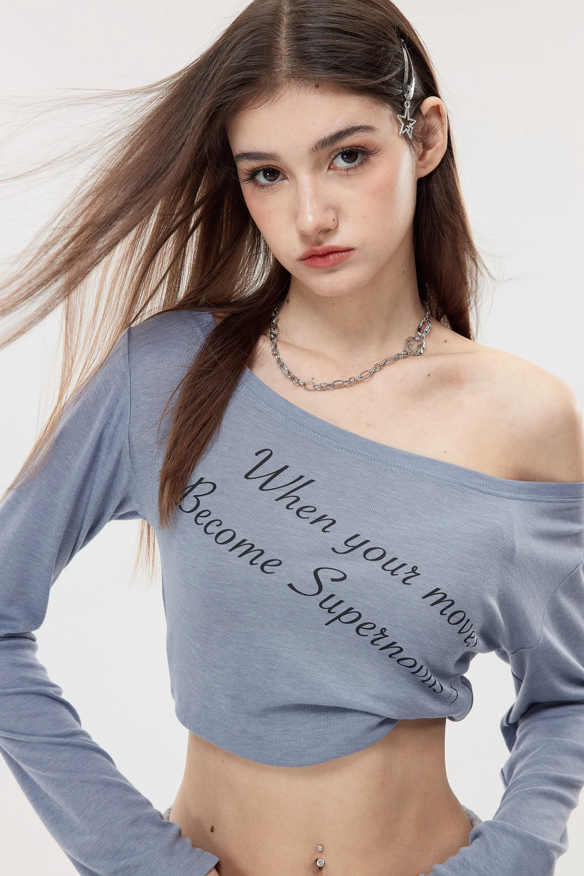 Nova Street Ice Silk One Shoulder Tee (3color)