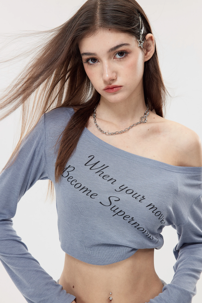Nova Street Ice Silk One Shoulder Tee (3color)