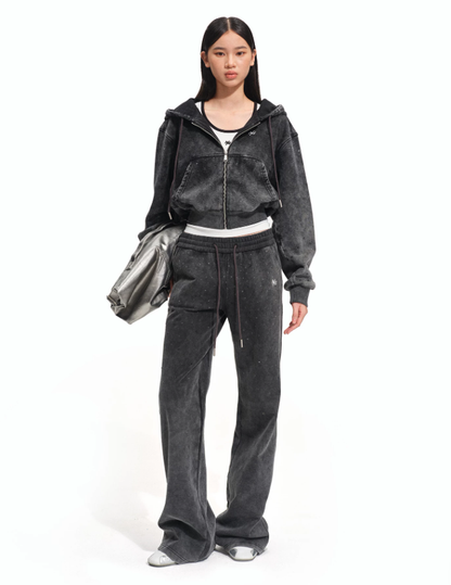 NAWS NAW-K011826 Gray Rhinestone Straight-Leg Pants