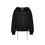 AsGony Scalloped Lace Hoodie(2color)