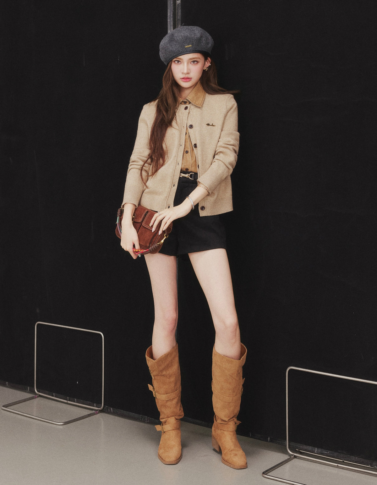 OTEBANBASS Ote260910 Denim Spliced Knit Sweater