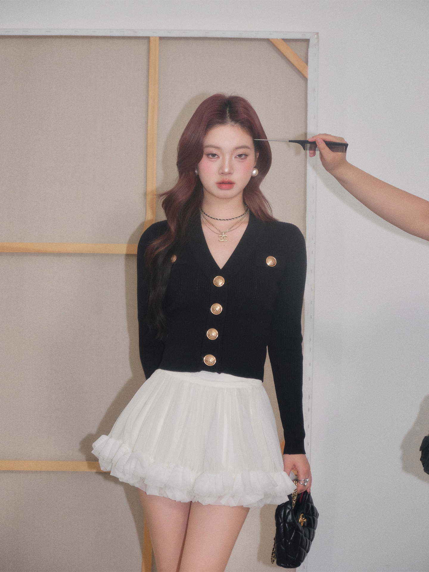 OLIVIA DUO DSY25352 Gold Buttons Knit Top(2color)