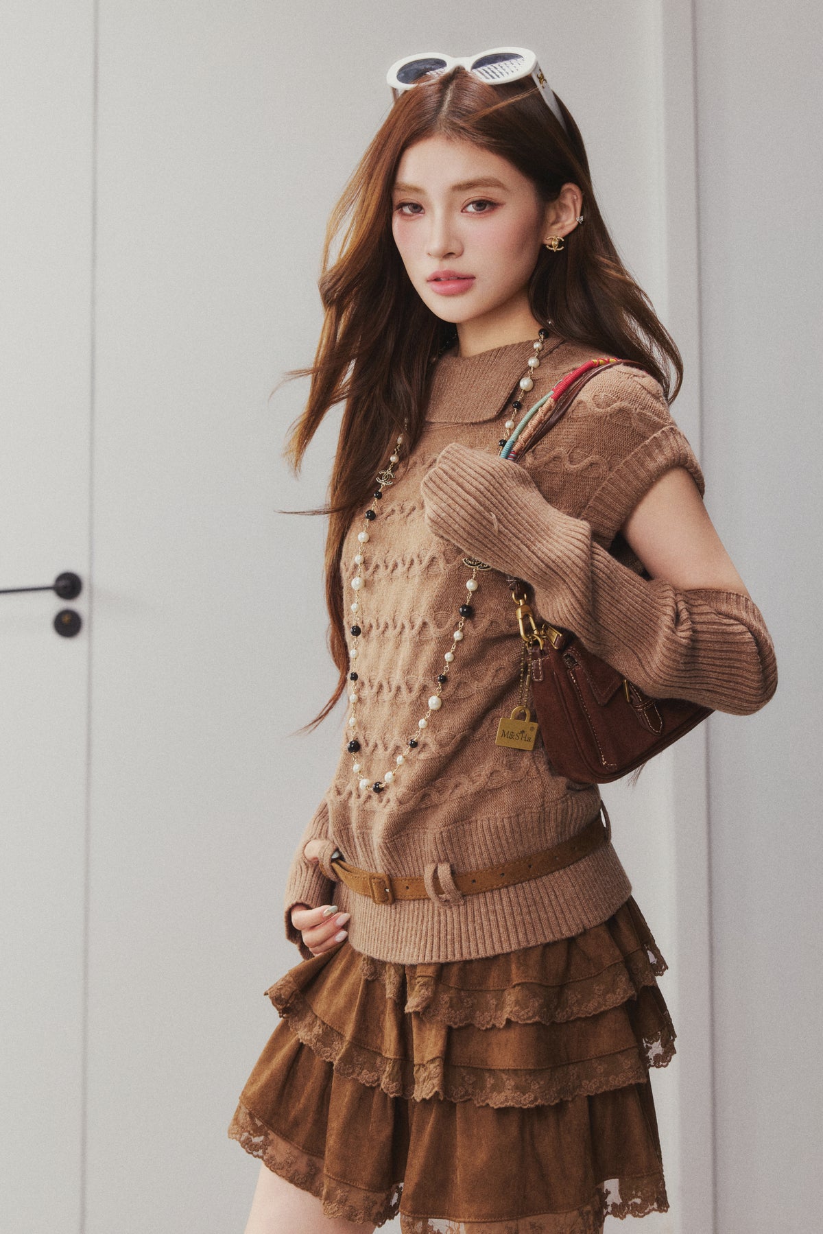 OTEBANBASS Ote260920 Detachable Sleeve Cable Knit Sweater