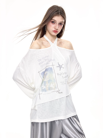Nova Street White Tencel Loose Fit Tee