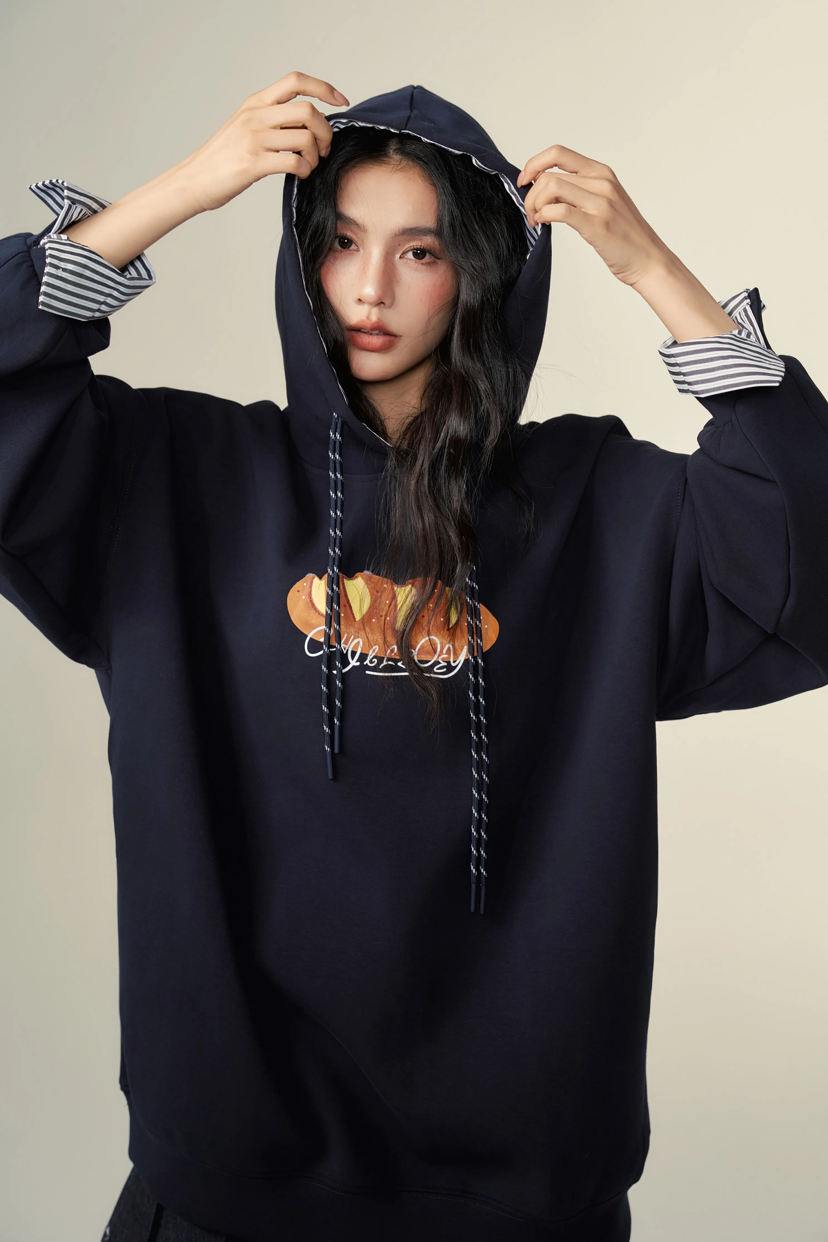 Chill Zoey Contrast Color Puffer Hoodie