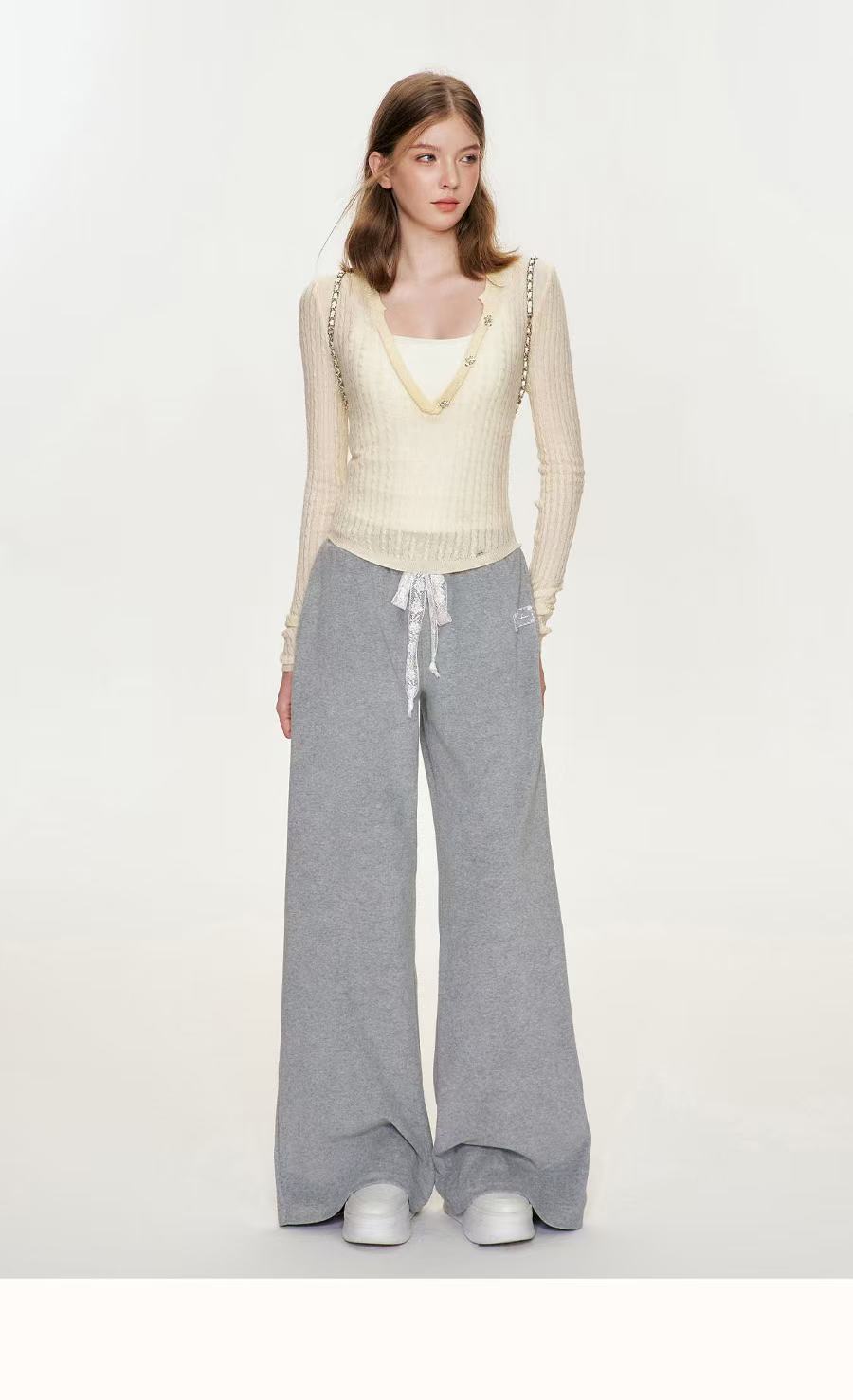 Kroche Contrasting knitted sweater (2color)