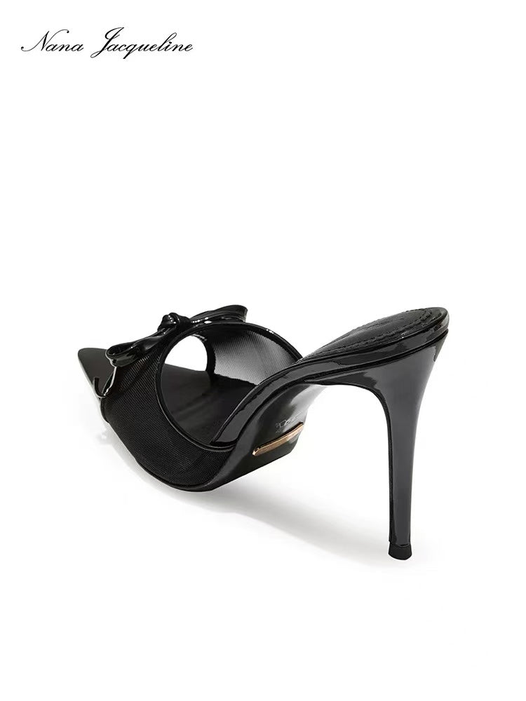 Nana Jacqueline Evie Bow Heels (Black)