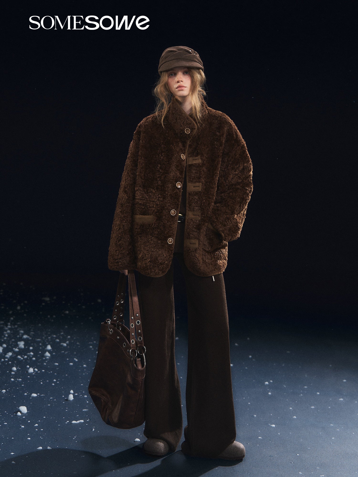 SOMESOWE S2508328 Double sided lambhair one-piece jacket