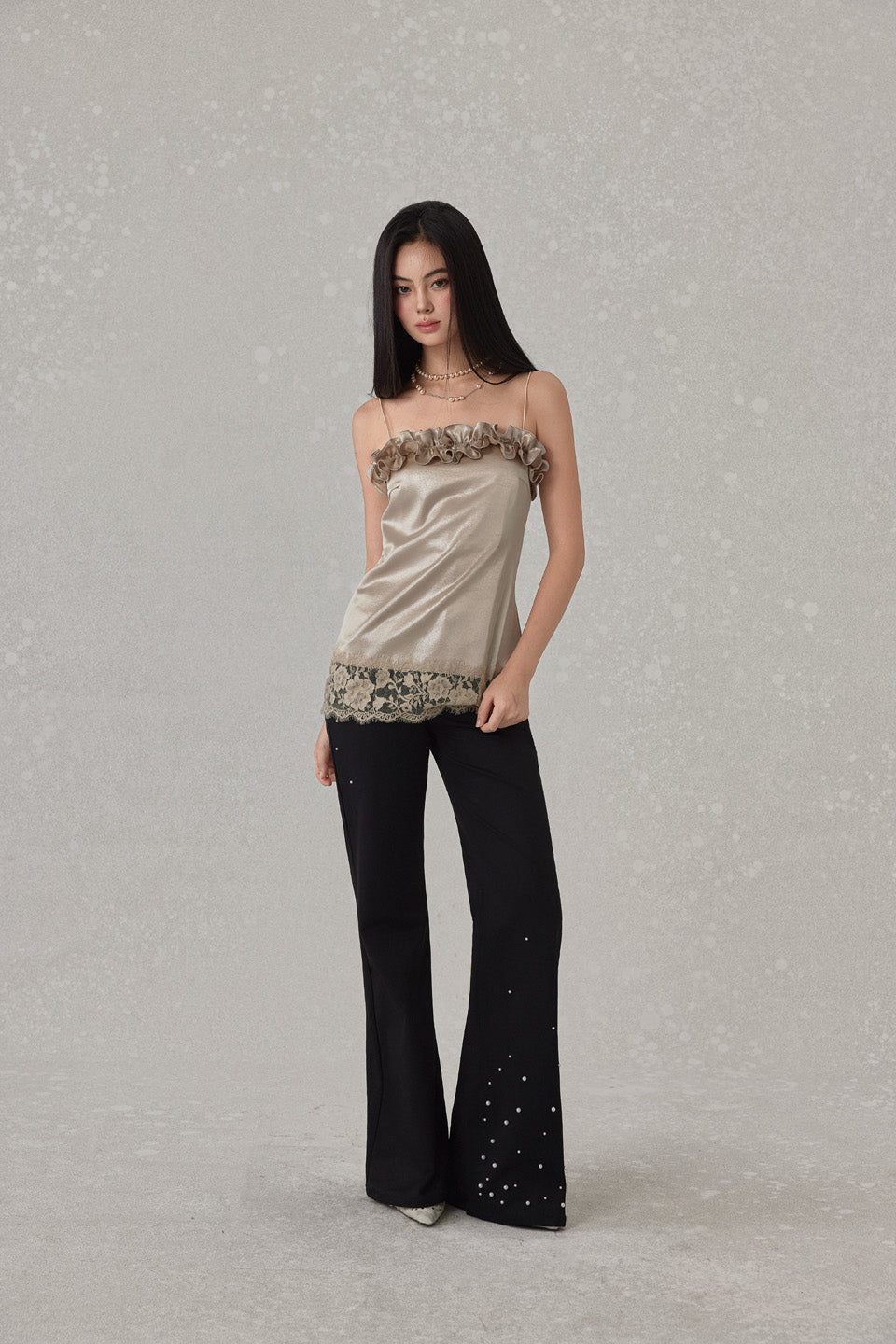 NONCESTNON N241 Ruffle camisole top