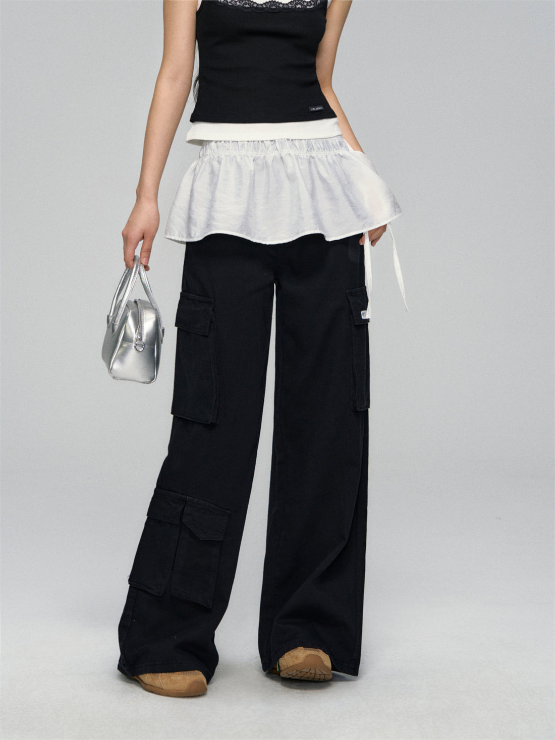 AsGony ASG25153 Wide leg workwear straight leg jeans (3color)