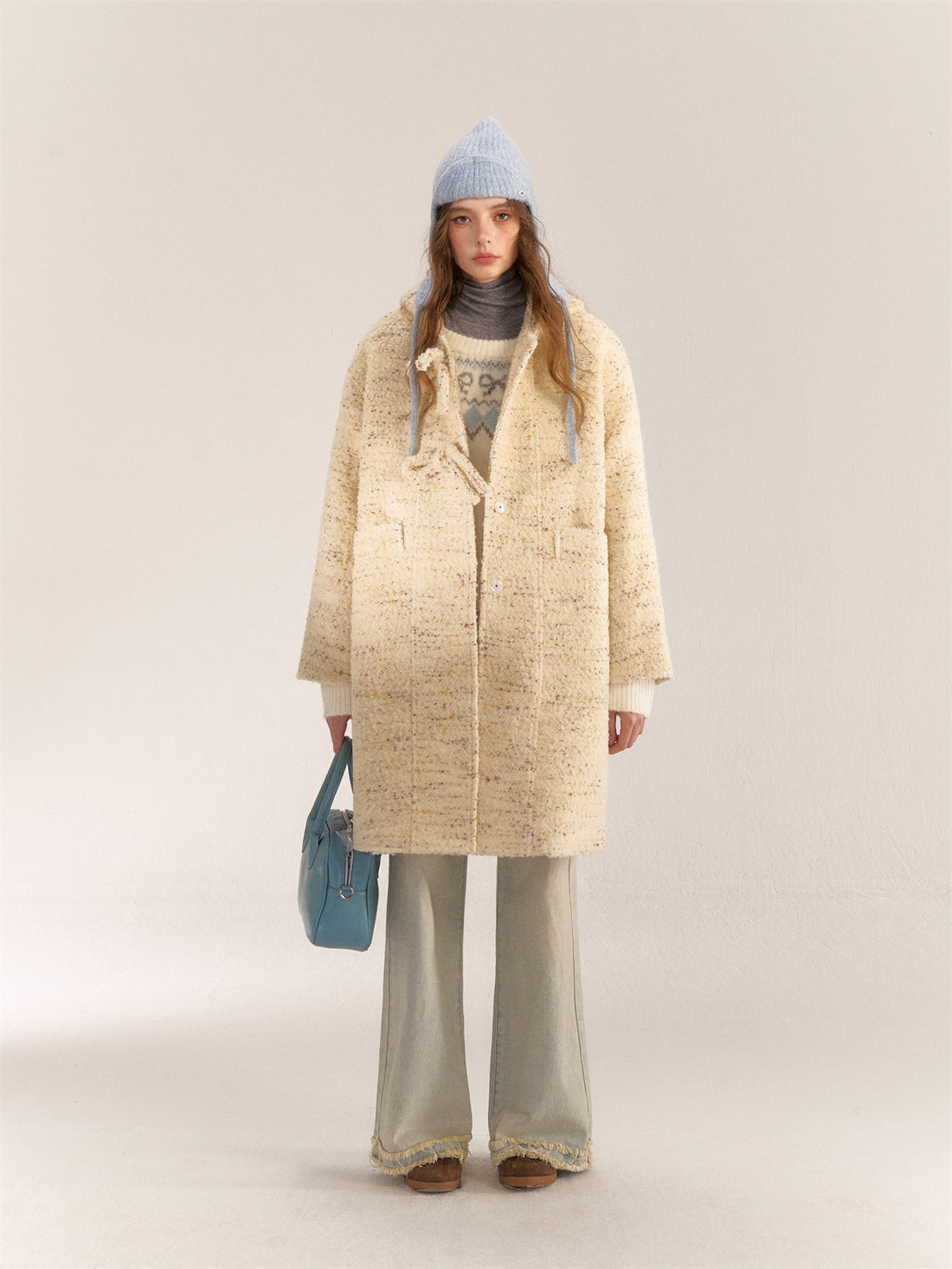 AsGony ASG24581 Wool mid-length coat