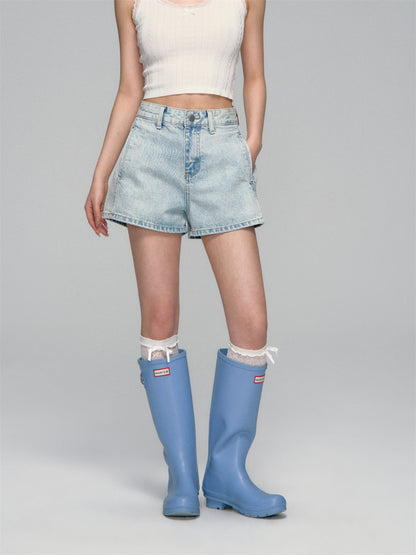 AsGony ASG25123 High waisted minimalist A-line shorts