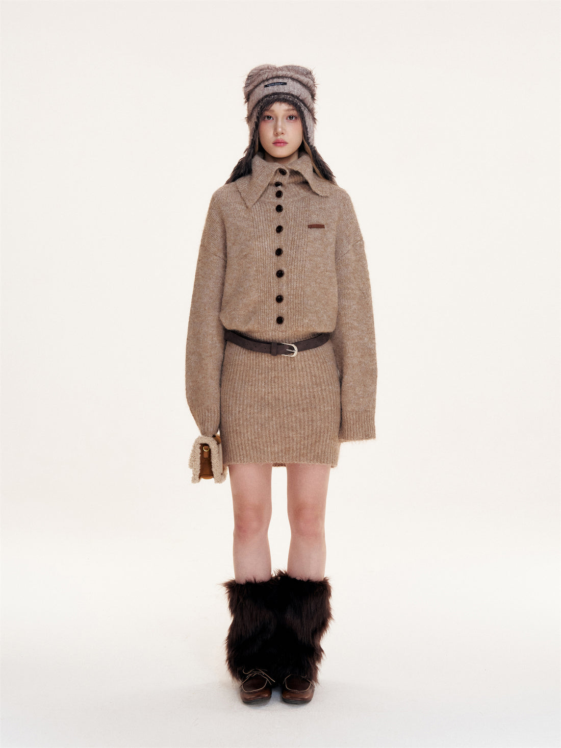 16DEWS 16D25395 Slim fit long sleeved knitted dress