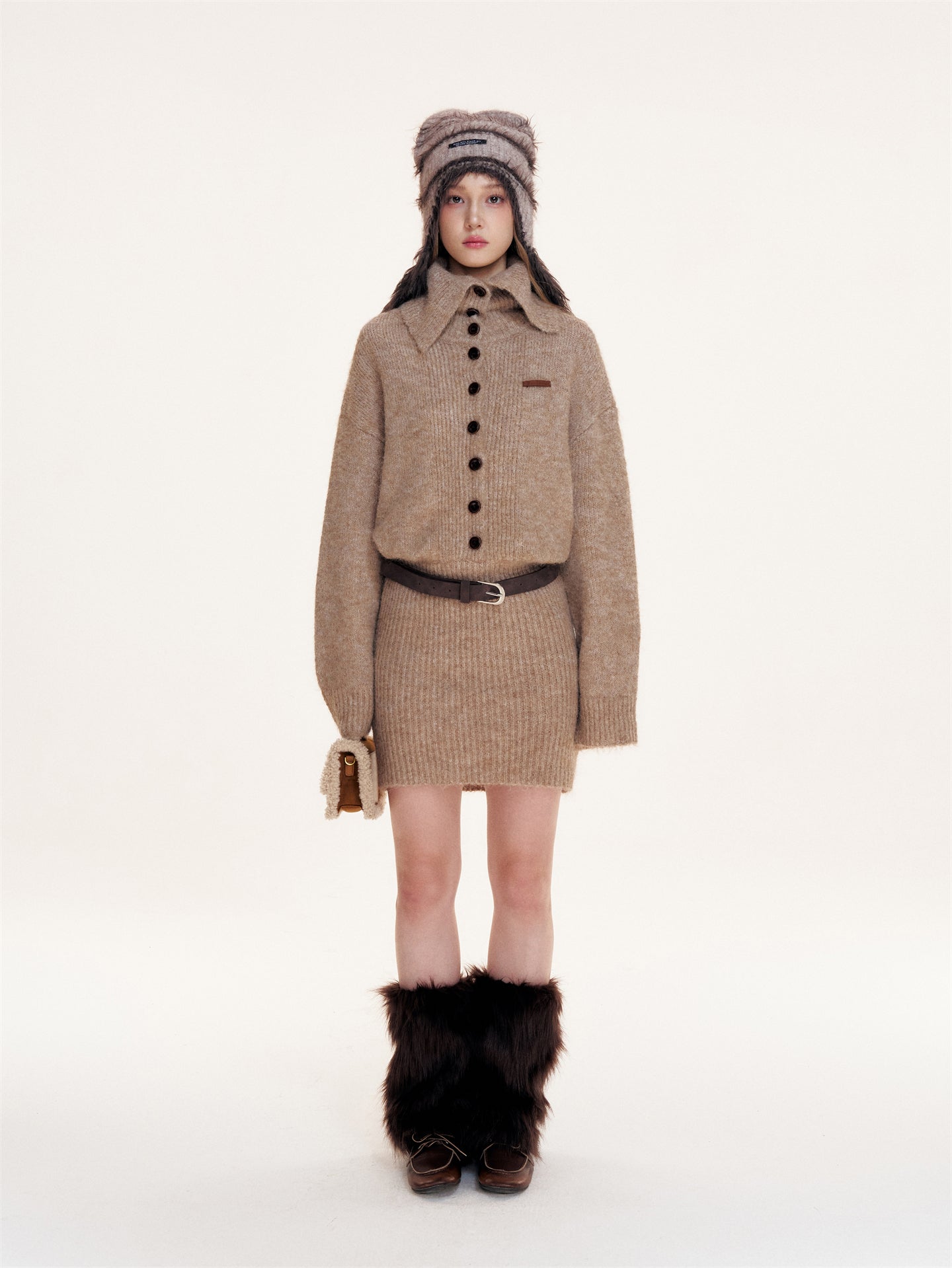 16DEWS 16D25395 Slim fit long sleeved knitted dress