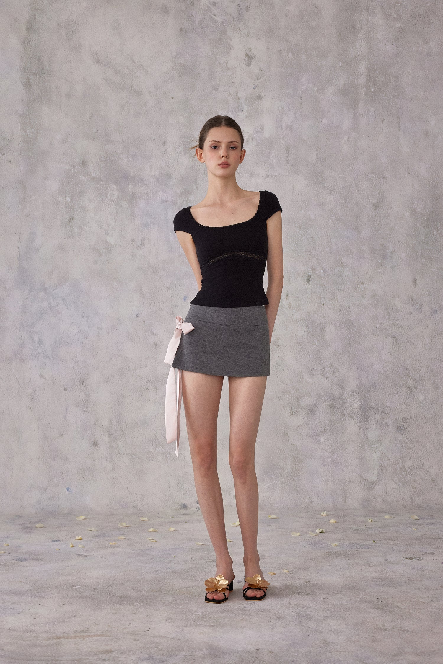 NOMEANSNO N164 Square collar lace top