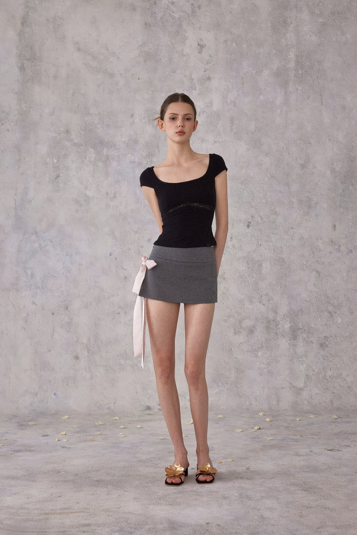 NOMEANSNO N164 Square collar lace top
