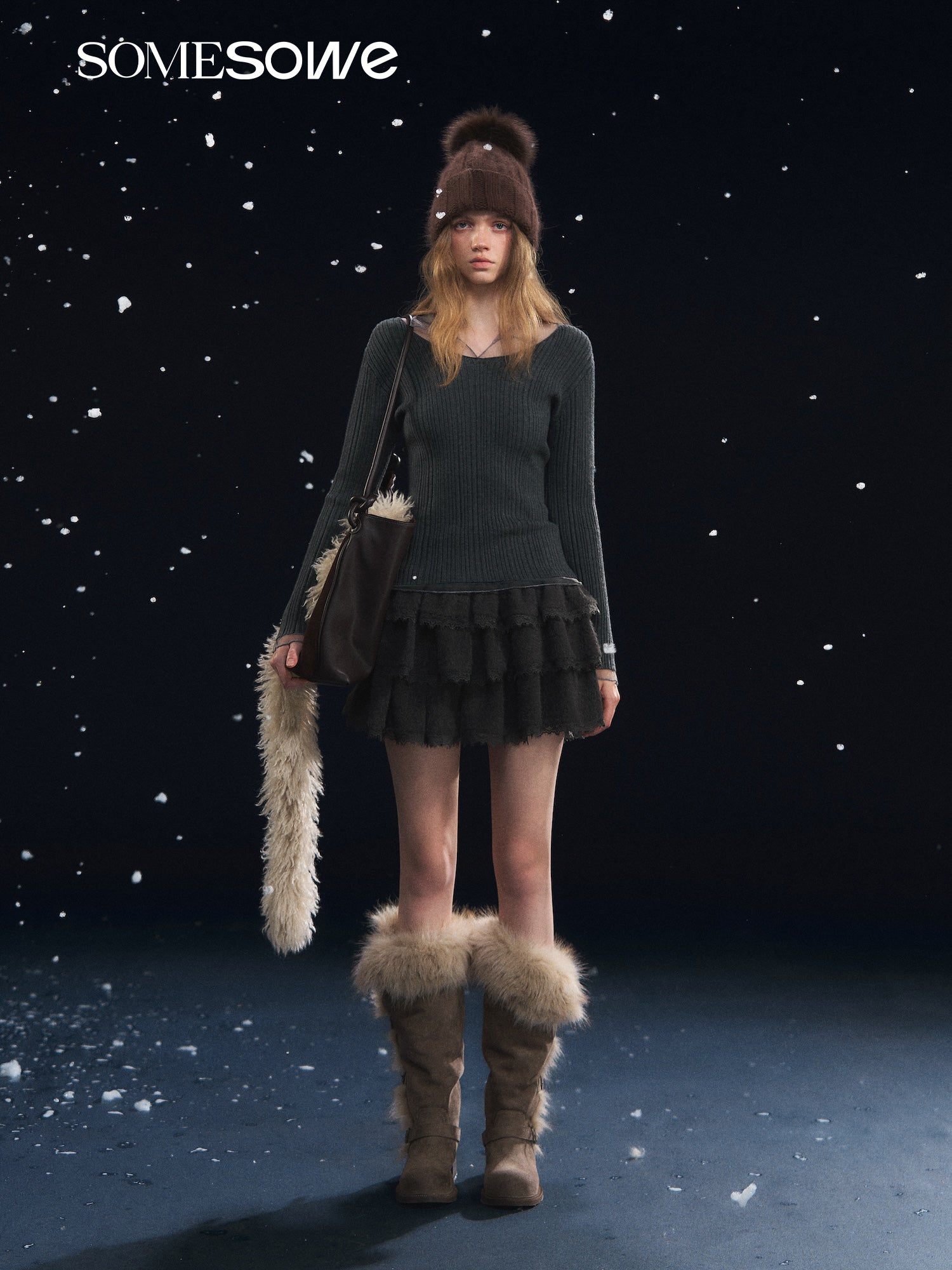 SOMESOWE S2508310 Mesh splicing high elasticity base shirt