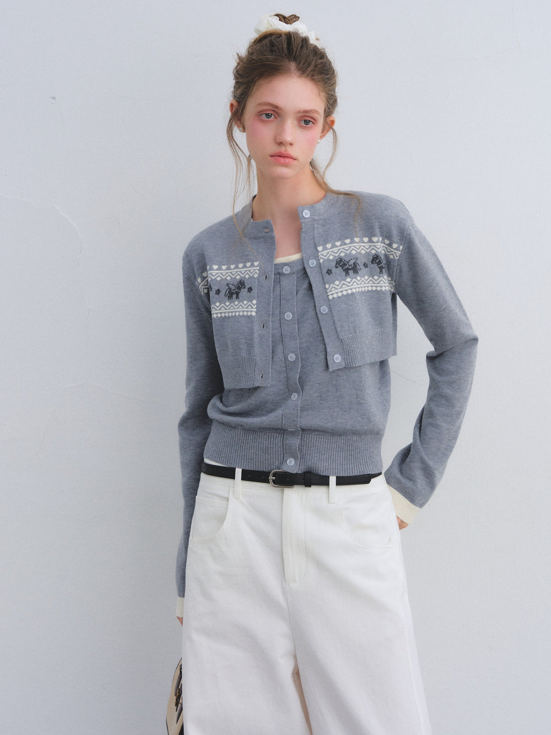 AsGony ASG25639 Little Pony Knitwear Two-Piece Set