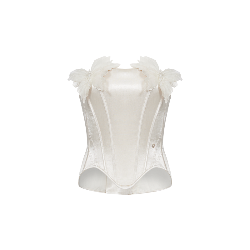 SHEERLUCK SLTZ26312 Satin patchwork fishbone corset + skirt