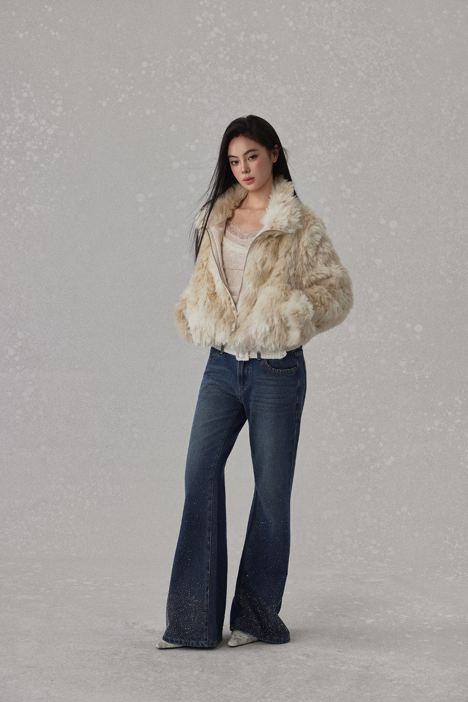 NONCESTNON N274 Zipper lapel fur