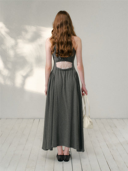16DEWS 16D26081 U-neck design slim fit A-line length dress