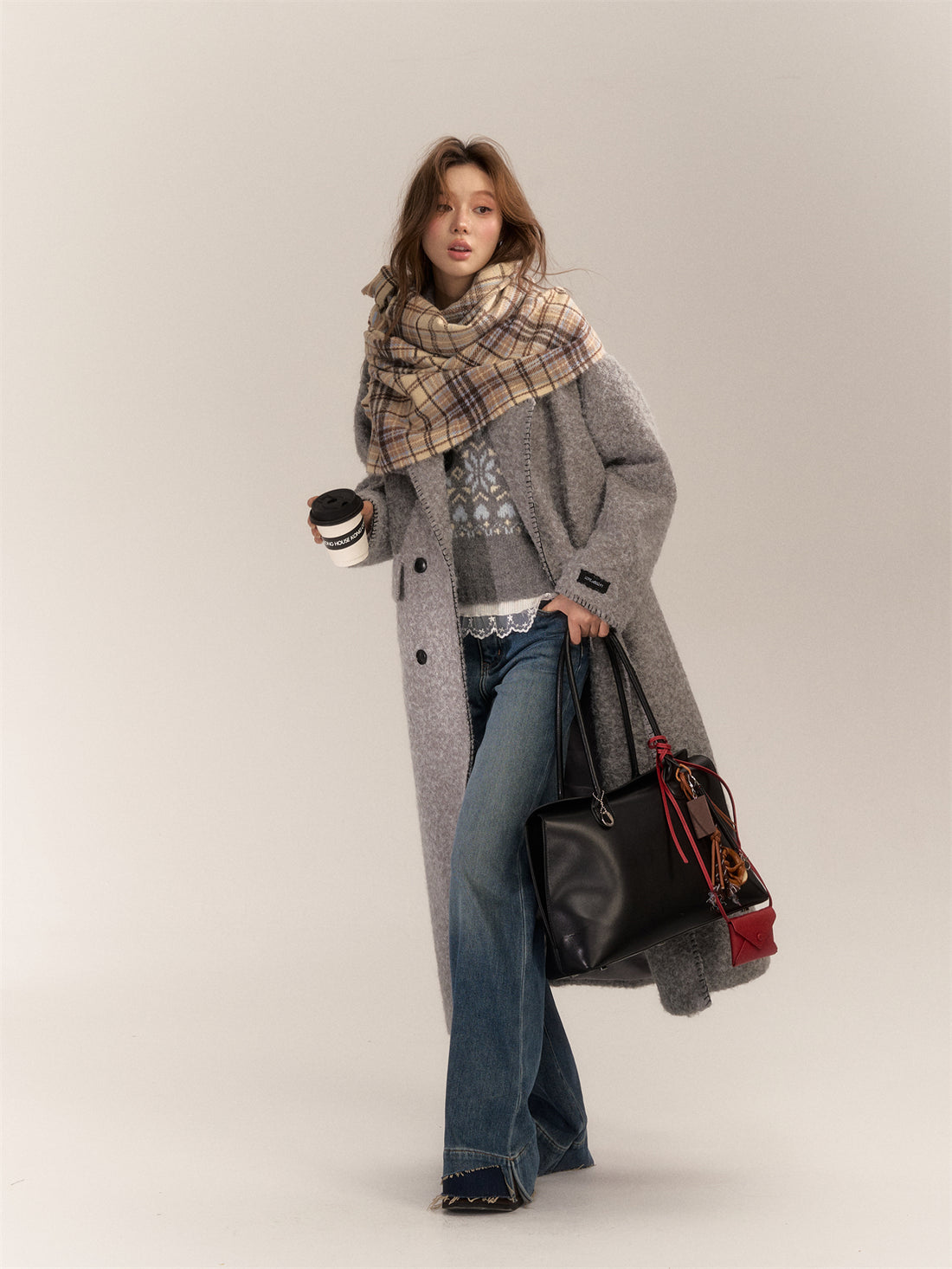 AsGony ASG24652 Soft plaid scarf