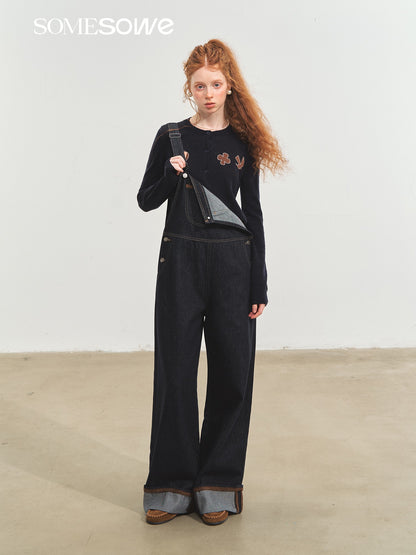 SOMESOWE S2508209 Original color denim flared overalls